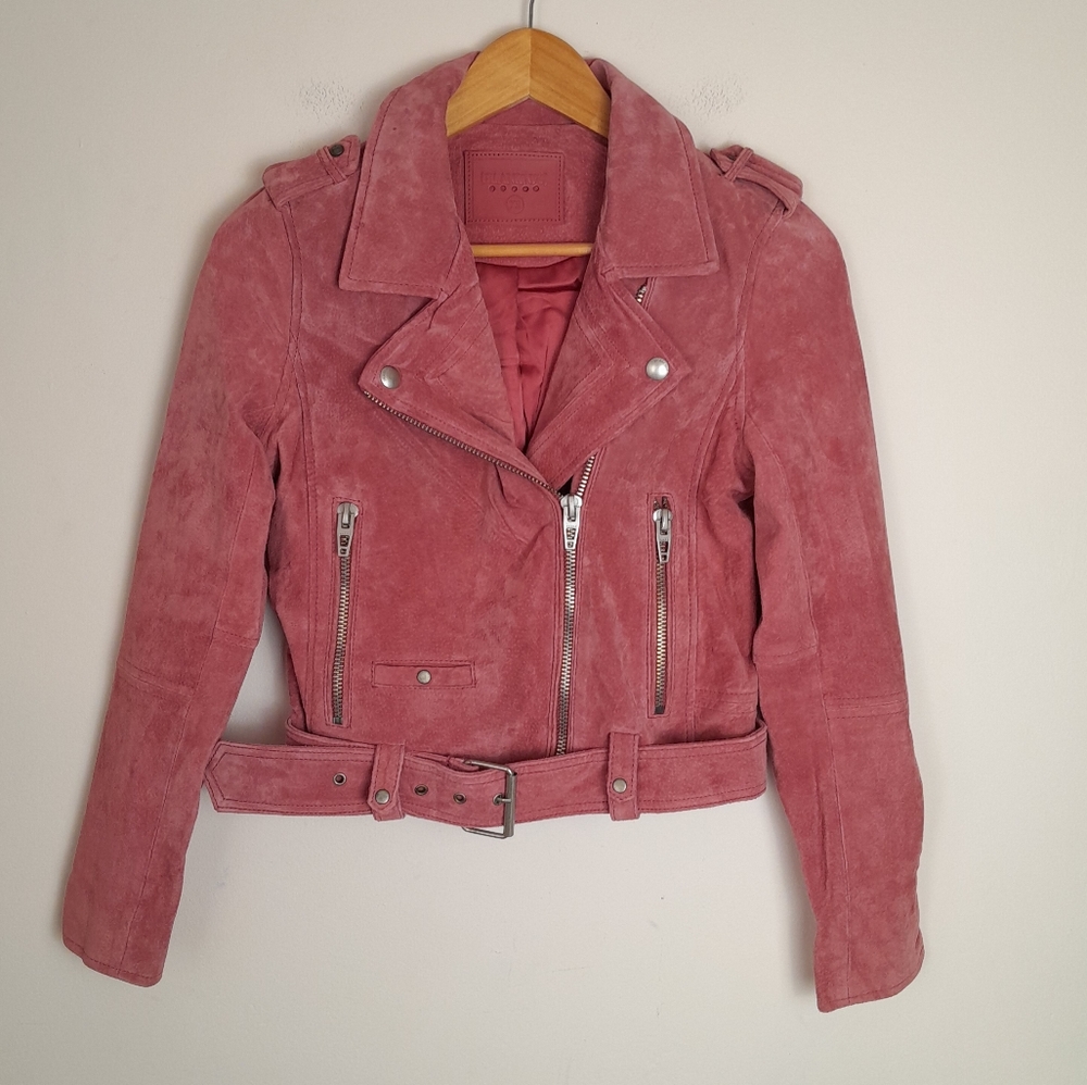 Blank NYC Pink Suede Leather Jacket